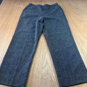Alfred Dunner Womens 12 Charcoal Dress Pants Elastic Waist Straight Leg